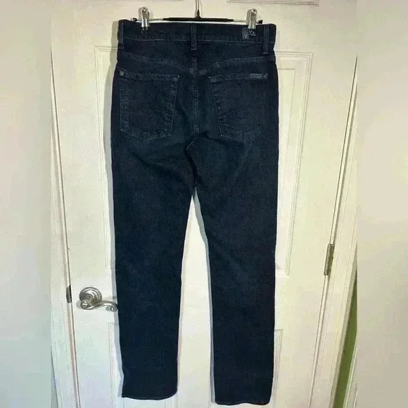 7 For All Mankind Standard Fit Straight Leg Jeans Dark Wash Denim size 28. Tall - Picture 3 of 12